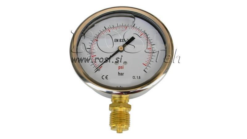 MANOMETER DN100 VERTICAL 0 - 250 BAR - 1/2